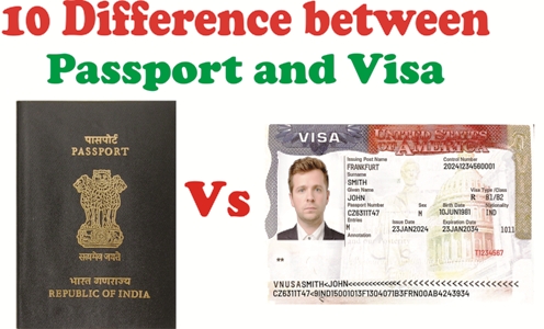 10 Difference between Passport and Visa in Hindi