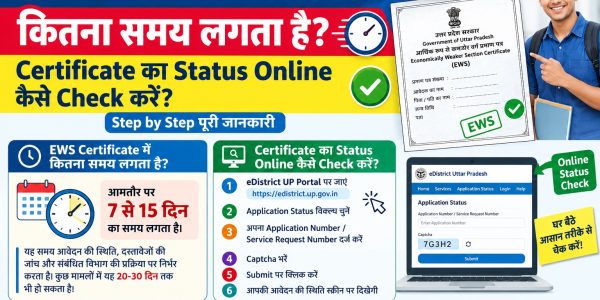 EWS Certificate बनाने में कितना समय लगता है Certificate का Status Online कैसे Check करें
